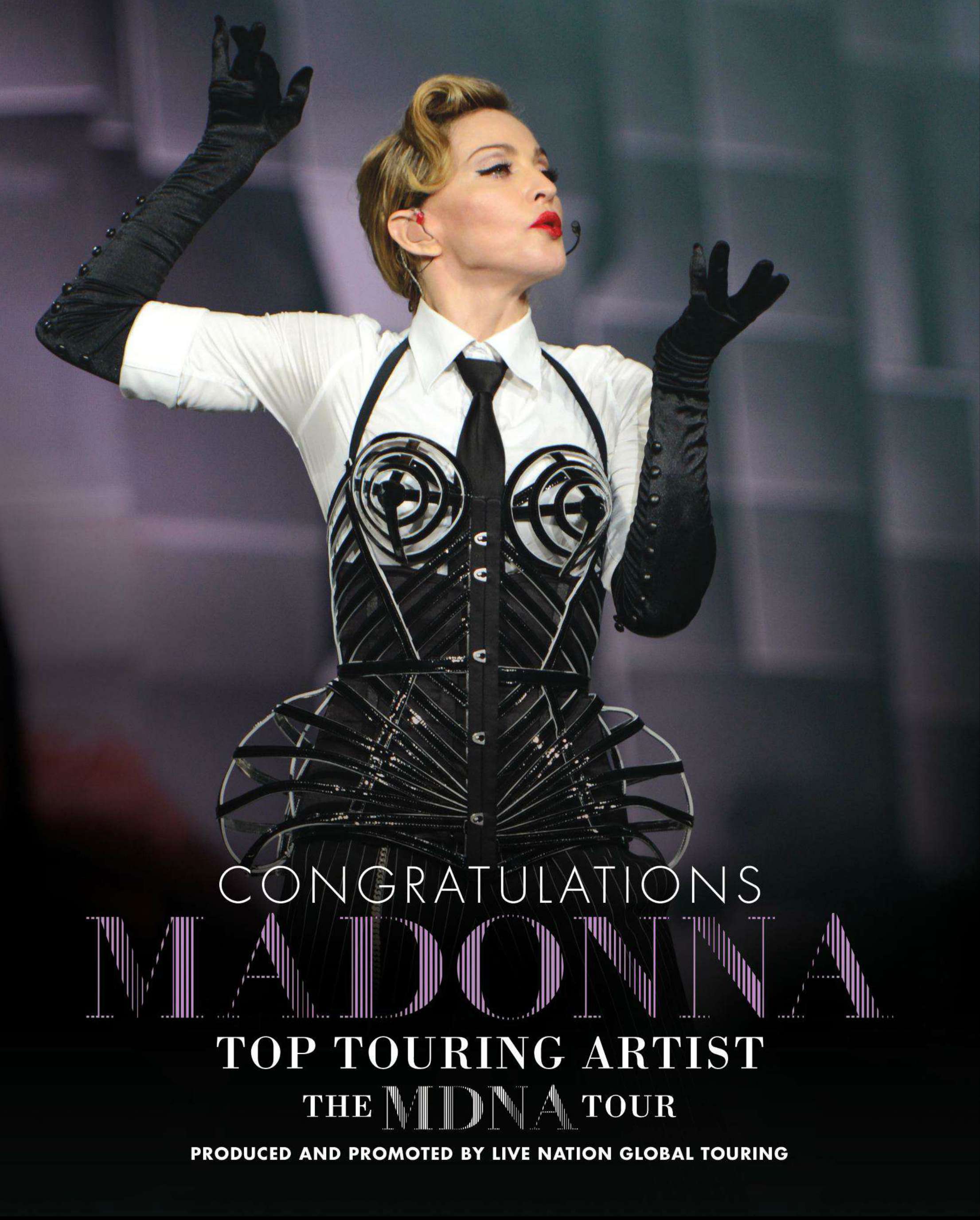 Billboard Magazine Congratulates Madonna on her "Top Touring Artist