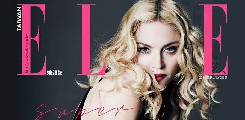 Madonna on the cover of ELLE Taiwan [February 2016 issue]