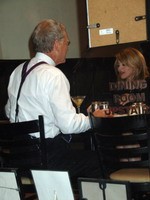 Madonna eating a pizza with David Letterman at Angelo's Pizza