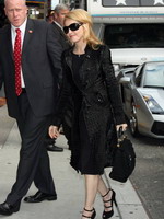 Madonna arrival at the Late Show with David Letterman