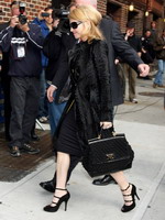 Madonna arrival at the Late Show with David Letterman