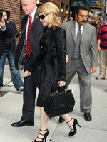 Madonna arrival at the Late Show with David Letterman