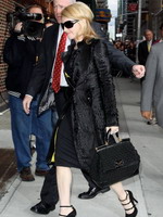 Madonna arrival at the Late Show with David Letterman