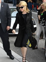 Madonna arrival at the Late Show with David Letterman