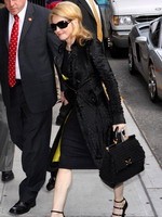 Madonna arrival at the Late Show with David Letterman