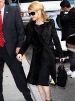 Madonna arrival at the Late Show with David Letterman